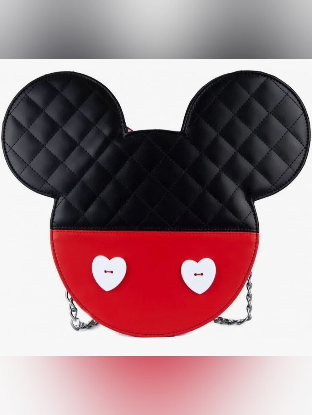 Loungefly Black & Red Quilted Mickey Heart Crossbody